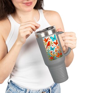 Floral Travel Mug: 40oz Insulated Stainless Steel Drinkware