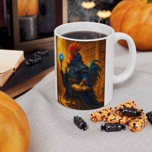 Magischer Zauberer Keramikbecher, Fantasy Kaffeetasse, Verzaubertes Trinkgefäß, Geschenk für Zauberer und Zauberer, Einzigartige Tasse für Halloween