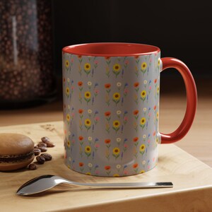 Wildflower Coffee Mug: Ceramic Floral Accent Mug