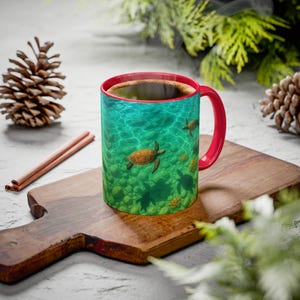 Oceanic Turtle Coffee Mug: Colorful Sea Life, Beach Decor