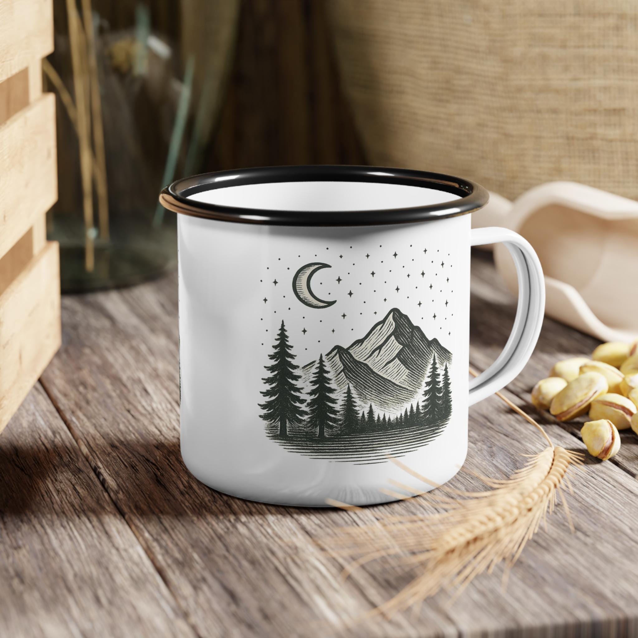 1 Pc Camping Enamel Mug Coffee Enamel Outdoor Camping Mug Coffee Cup Coffee Lovers Gift Outdoor Mug Durable Drinking Cup Vintage Water Coffee Mug Tea