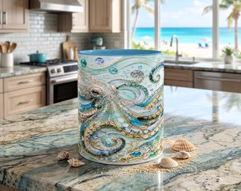 Teal Octopus Illustration Mug | Accent Coffee Mug