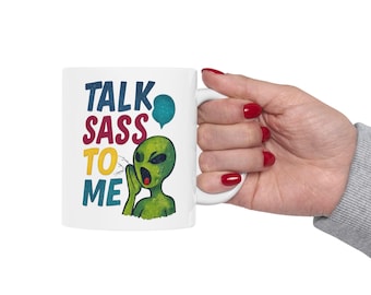 Buitenaardse mok, buitenaardse koffiekop, mok ufo-thee, scifi-drinkgerei, cadeau buitenaardse minnaar, speelse buitenaardse mok