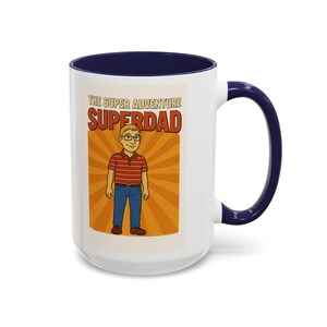 Super Dad Accent Mug, Gift for Father&#39;s Day, Dad Coffee Cup, Heroic Dad Mug, Fun Gift for Dads