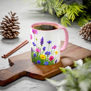 Floral Coffee Mug: Vibrant Garden Design, Spring Gift