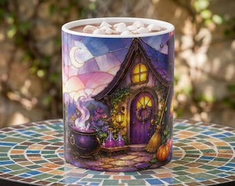 Enchanting Witch Cottage Mug | Halloween Cottagecore Ceramic Mug