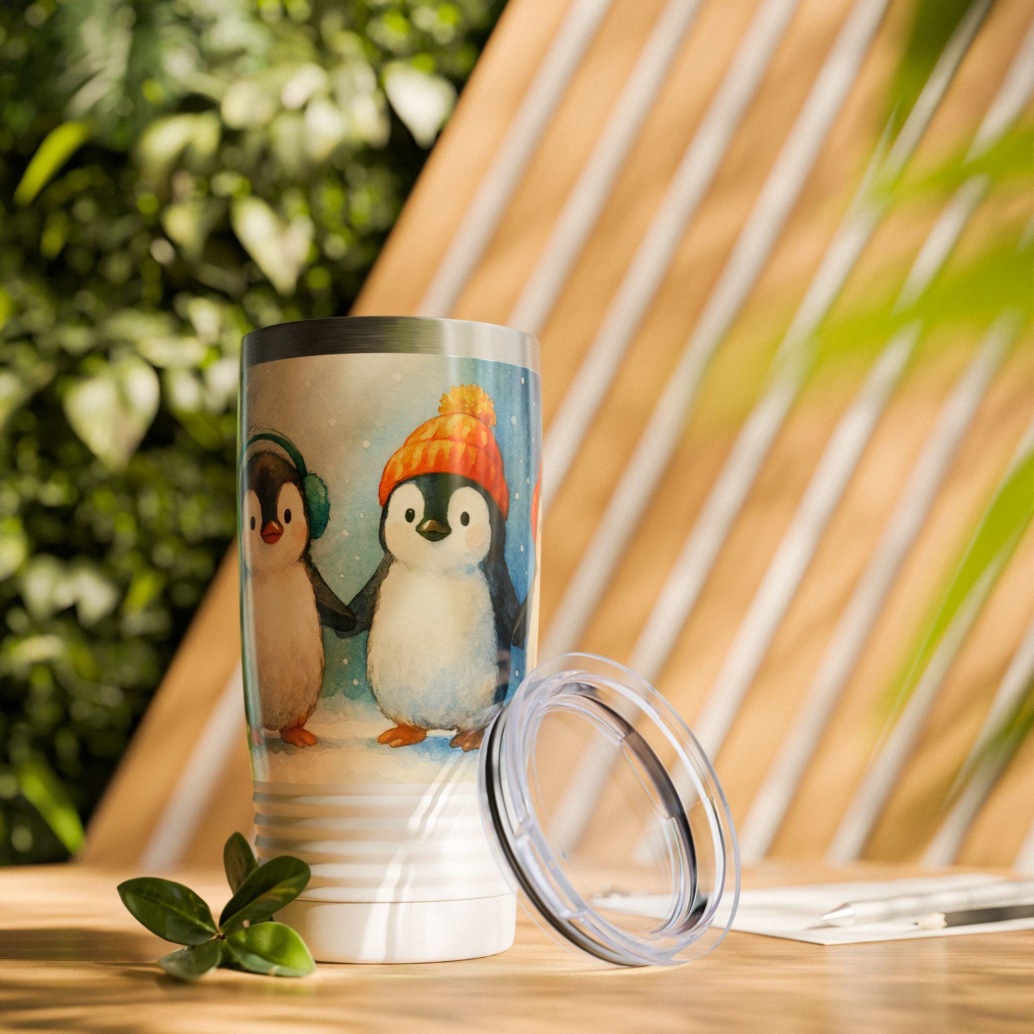 Mug De Voyage Pingouin 16oz - Neuf Sans Boîte, Parfait Pour Les Vacances !