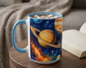 Cosmic Planet Coffee Mug, Space Astronomy Lover Gift, Starry Night Ceramic Cup
