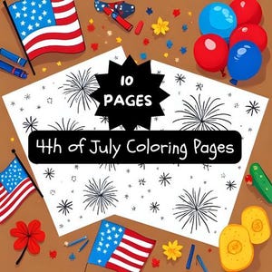4th of July Coloring Pages for Kids  Patriotic Printable Activities  Independence Day Crafts USA Flag PDF Download