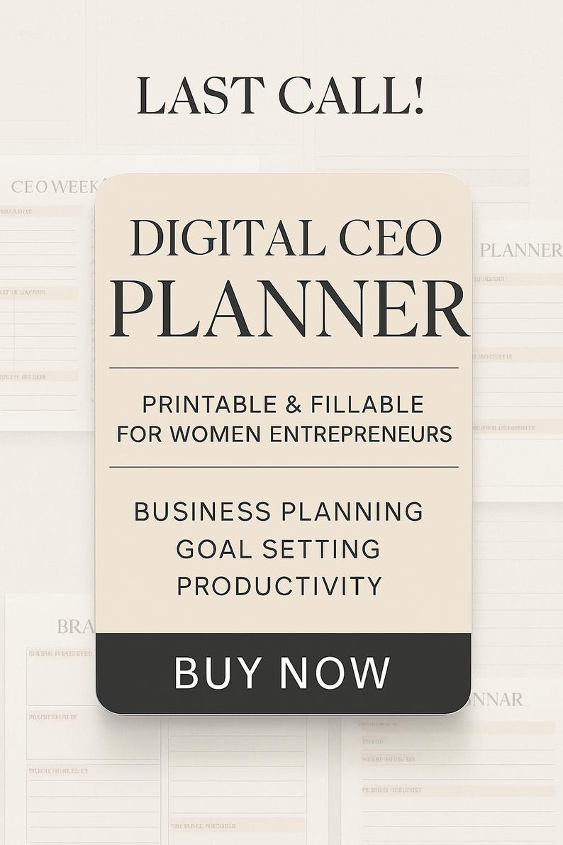 Digital CEO Planner | 50+ Page Printable & Fillable PDF | Business ...