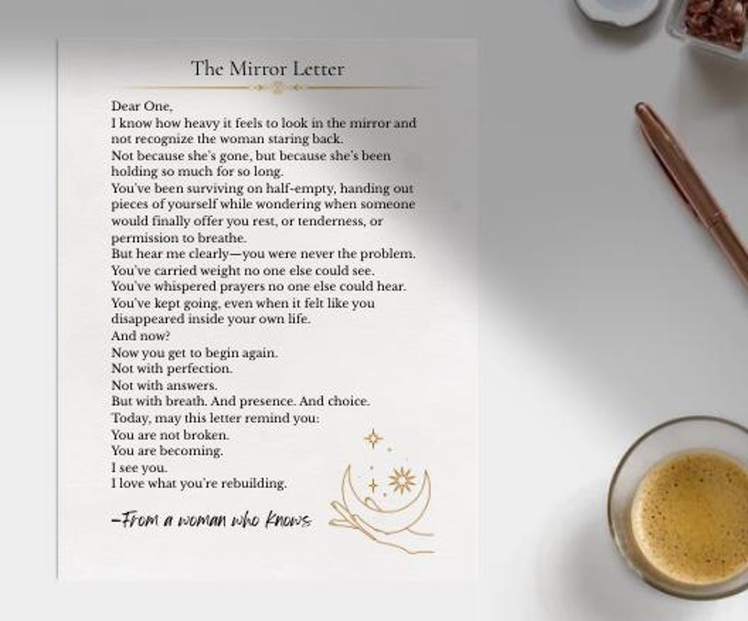 The Mirror Letter A Printable Reflection for Women Reclaiming ...