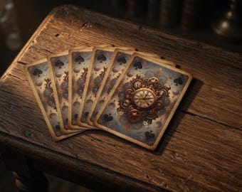 Baraja de cartas de póker Steampunk con mecanismo de relojería / Baraja decorativa de as de picas