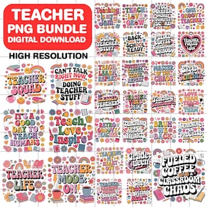 Teacher Sublimation Bundle, Teacher Shirt Png Bundle, Boho Teacher Png Bundle, Teacher Png Bundle, Teacher Appreciation Bundle, Teacher Png