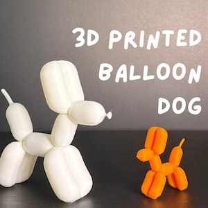 Balloon Dog Sculpture – 3D Printed Balloon Animal Art, Whimsical Dog Decor, Fun Home Accent or Gift – 6cm, 12cm, 20cm, Variety of Colors