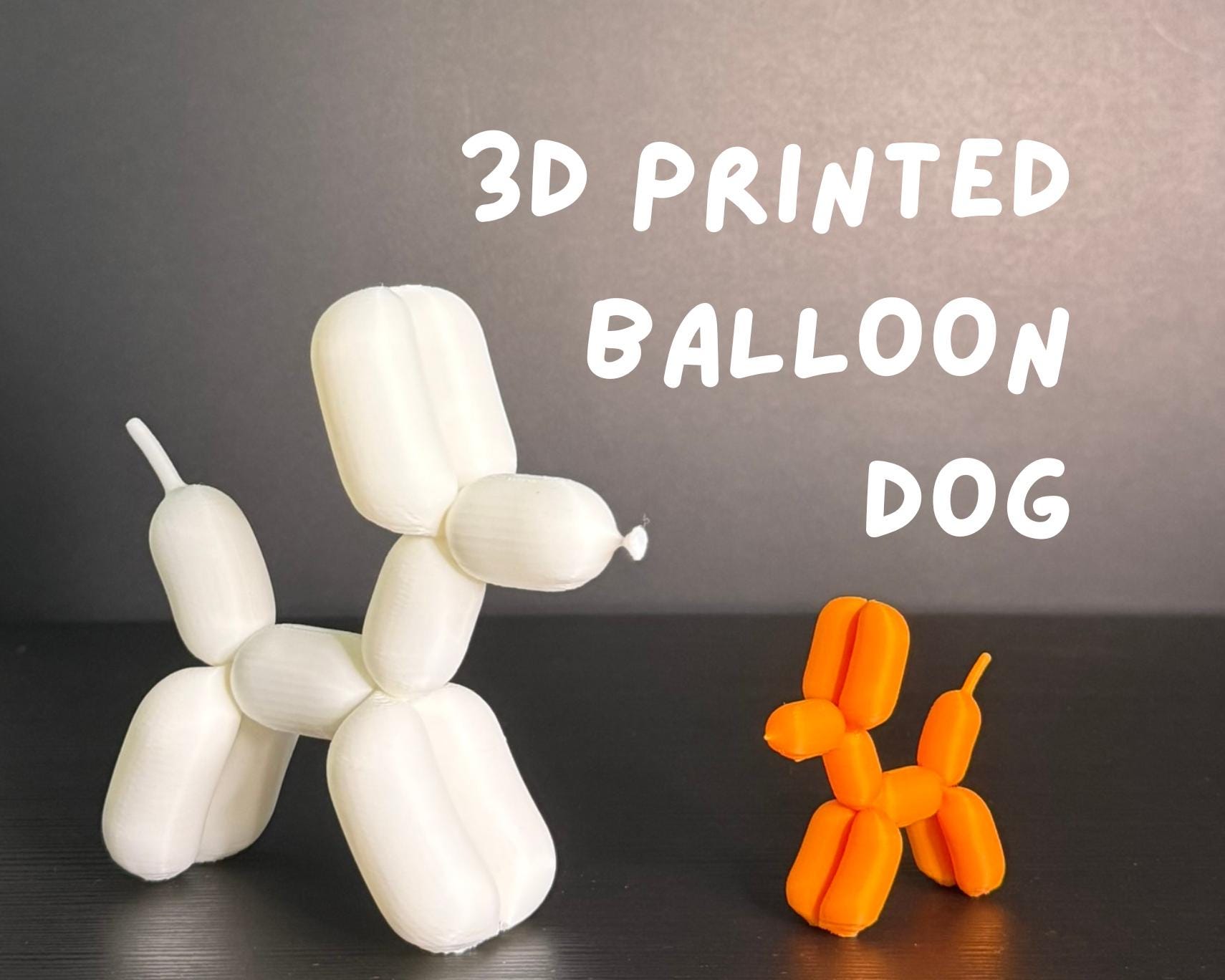 Balloon Dog Sculpture – 3D Printed Balloon Animal Art, Whimsical Dog Decor, Fun Home Accent or Gift – 6cm, 12cm, 20cm, Variety of Colors
