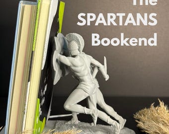 3D Printed Spartan Bookend | Historical Bookend | Ancient Greek Warrior Decor | PLA Book Holder | Gift for History Buffs & Book Lovers