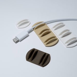 Set of 6 Cable Organizer – Desk Cable Holder with Adhesive | USB-C Charger Cord Clip | Wire Management Accessory for Clean Workspace
