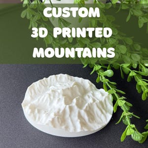 Custom 3D Printed Mountain Model – Oval Shape – Personalized Topographic Art + Optional Engraving | Nature-Inspired Gift, Landscape Gift