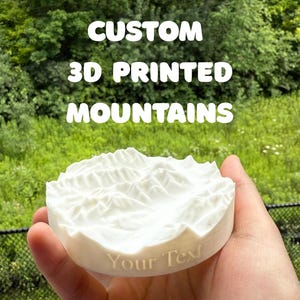 Custom 3D Printed Mountain Model – Circle Shape – Personalized Topographic Art + Optional Engraving | Nature-Inspired Gift, Landscape Gift