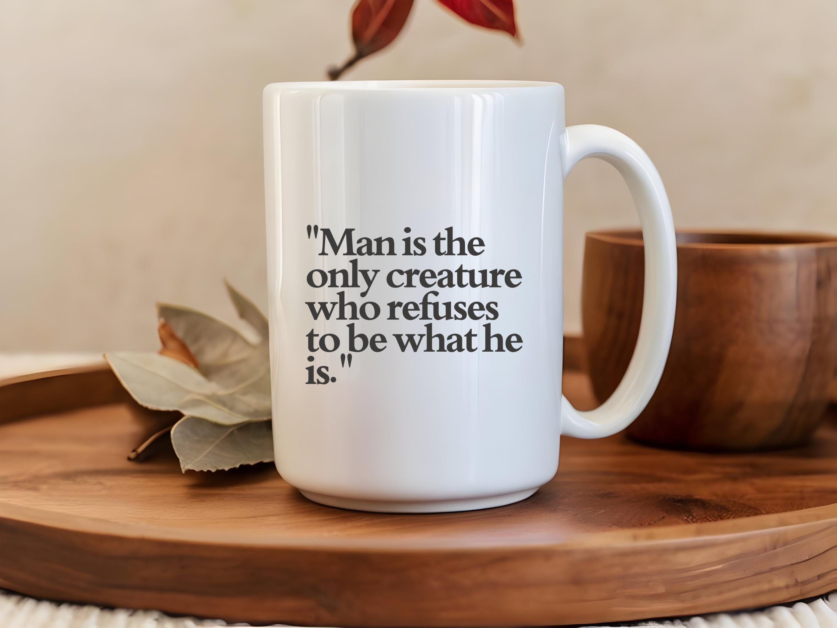 Thought-Provoking Ceramic Mug, Inspirational Quote Gift, Coffee Cup, Deep Thinkers Mug, Motivational Drinkware, Home & Office Decor,