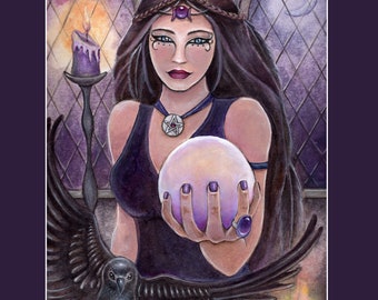 New Full Color Printed Crystal Visions Tarot Expanded Companion Book with Purple Satin Tarot Bag and Quartz Crystal