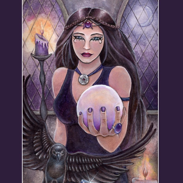 New Full Color Printed Crystal Visions Tarot Expanded Companion Book with Purple Satin Tarot Bag and Quartz Crystal