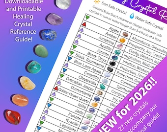 NEW Healing Crystal Reference Guide: Gemstone Properties Chart (PDF)