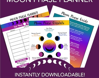 Moon Phase Planner: Lunar Magic Rituals & Full Moon Guide (Instant Download)