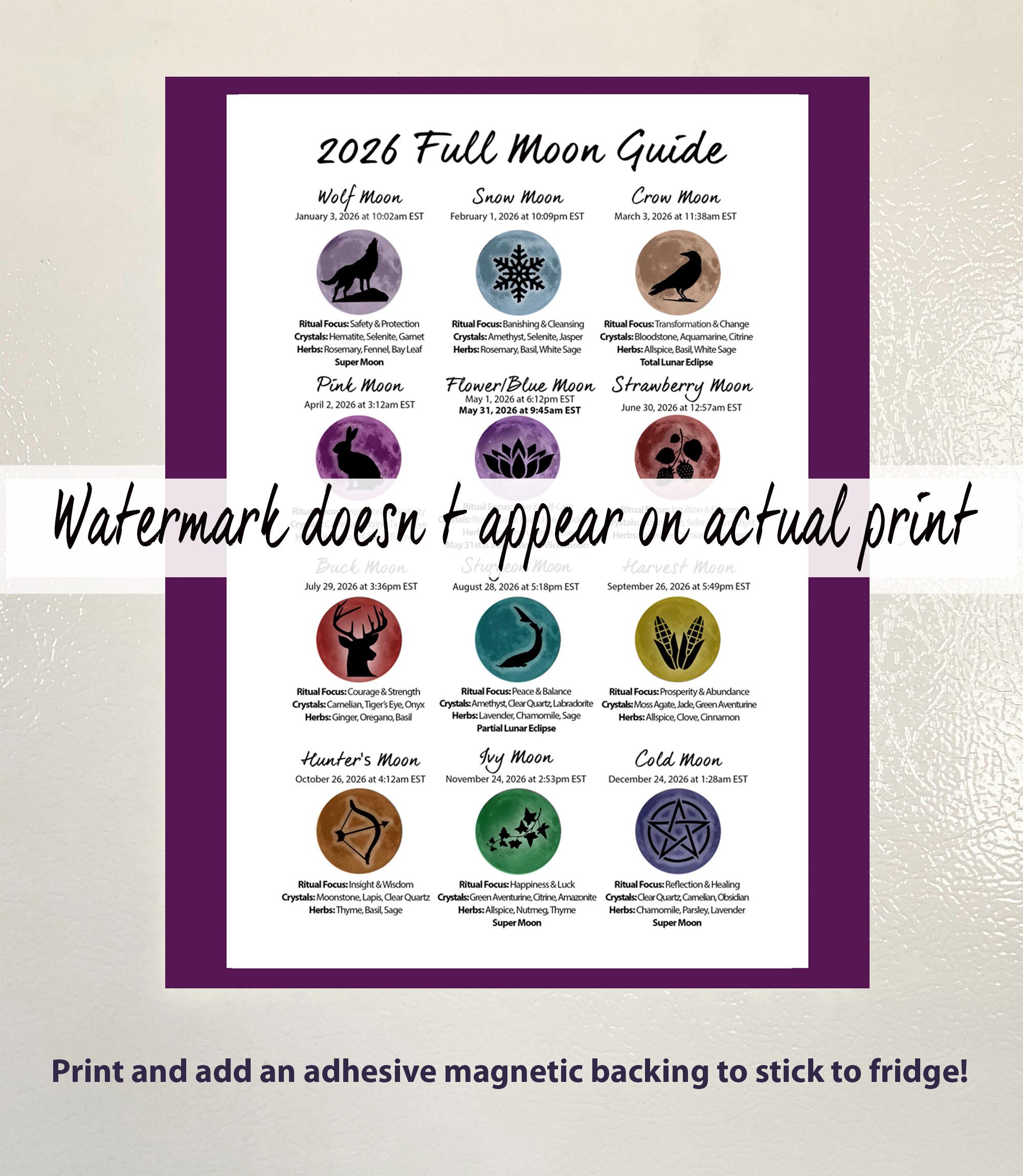 2026 Full Moon Guide: Calendar of 12 Full Moons, Intentions ...