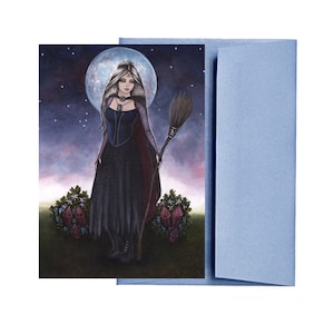 Capricorn Zodiac Witch Greeting Card image 1