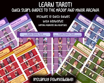 Tarot Cheat Sheets: Keywords, Colors, Elements, Astrology, Numerology, Yes/No, Timing, Seasons, & Cardinal Directions
