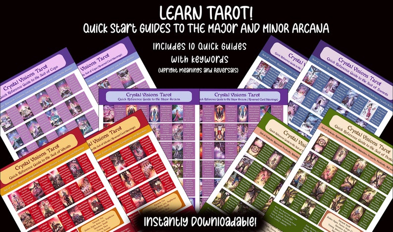 Tarot Cheat Sheets: Keywords, Colors, Elements, Astrology, Numerology, Yes/No, Timing, Seasons, & Cardinal Directions image 1