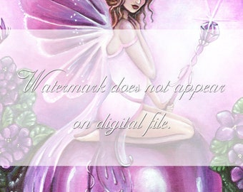 February Birthstone Fairy Greeting Card (Digital Download)