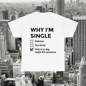 Why I’m Single Funny Tee, Sarcastic Quote T-Shirt, Single Life Humor Shirt, Unisex Casual Top