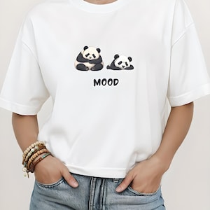 Cute Mood Panda T-Shirt, Panda Lover Shirt, Casual Wear Shirt, Funny Animal Shirt, Weekend Vibe, Unisex Softstyle Shirt