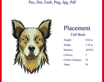 Stickdatei Hund | Border Collie Stickdatei für die Maschine