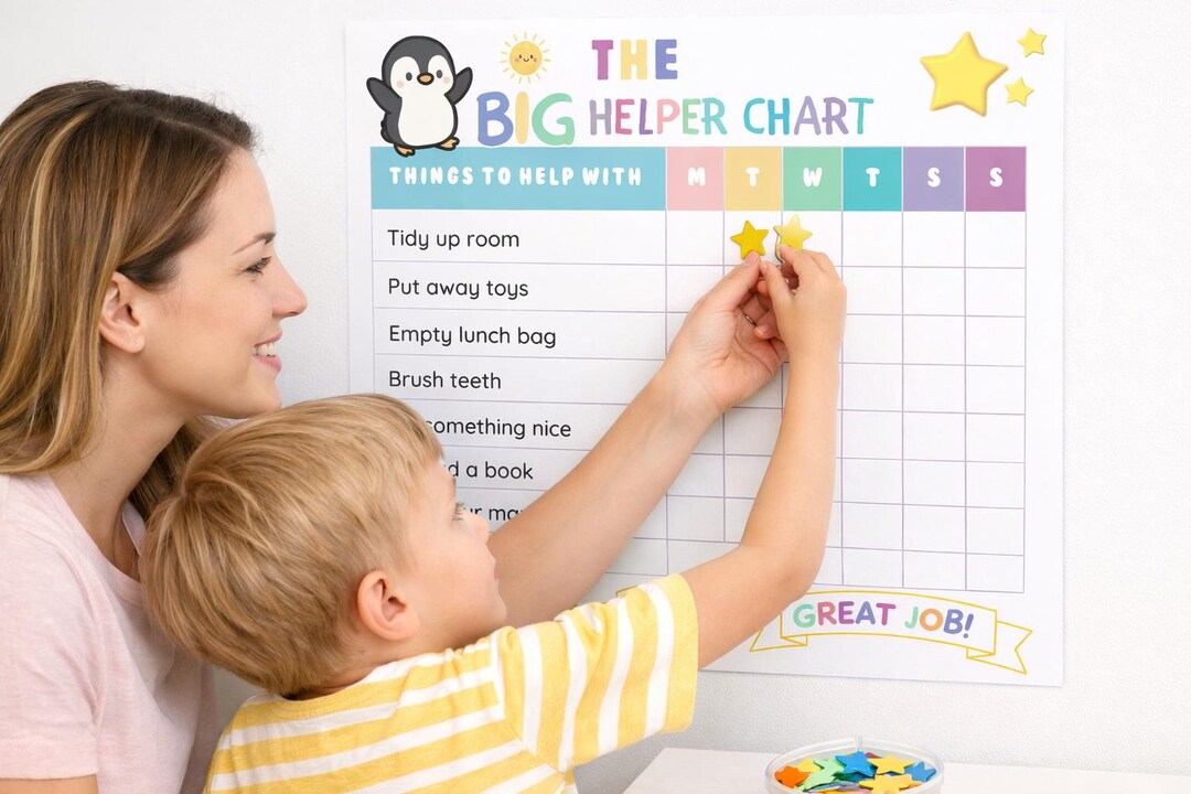 Printable Chore Chart for Kids – Toddler Motivation Chart - Build Good ...