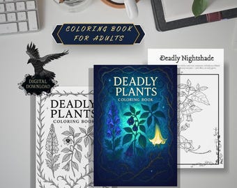 大人の塗り絵 致死植物 | 植物図鑑10ページ