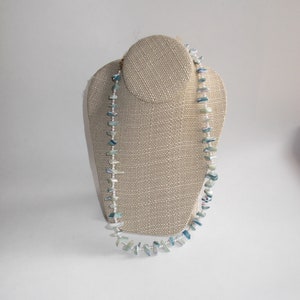 Vintage 1960s or 1970s Single Strand Shell Necklace-Gorgeous Blues-From JAPAN