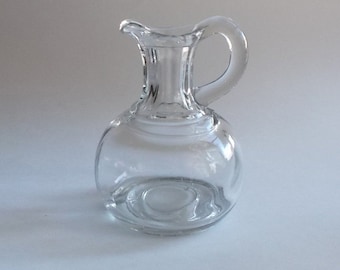Vintage Molded Glass Cruet: 8oz Pitcher or Creamer (No Stopper)