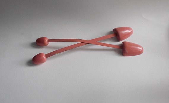 Vintage 1930s or 1940s Pair of Small Pink Painted