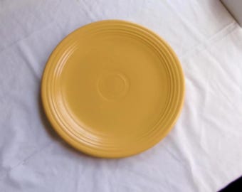 Old Fiesta Round Yellow 12" Chop Plate w Original Genuine Fiesta Mark-1937-1969