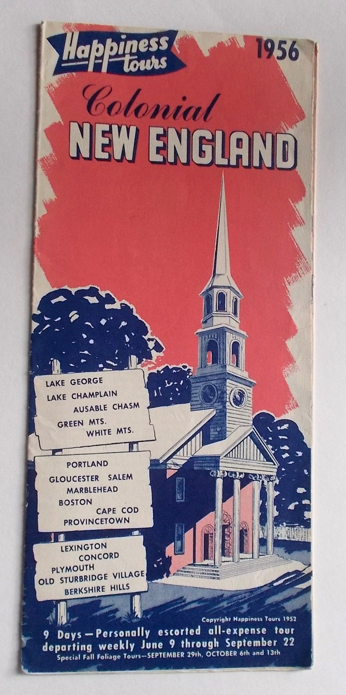Vintage 1956 Colonial New England Travel BrochureHappiness Etsy Vintage 1956 Colonial New England Travel BrochureHappiness Etsy