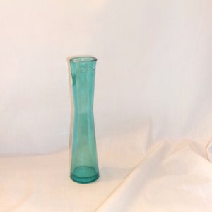 Vintage Vidrios San Miguel Bud Vase-Turquoise Recycled Glass-Made in Spain