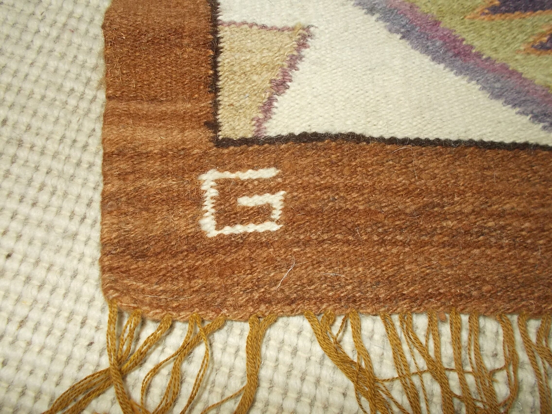 Vintage Peruvian Collection Hand Woven Small Wool Rug With 2 Etsy UK