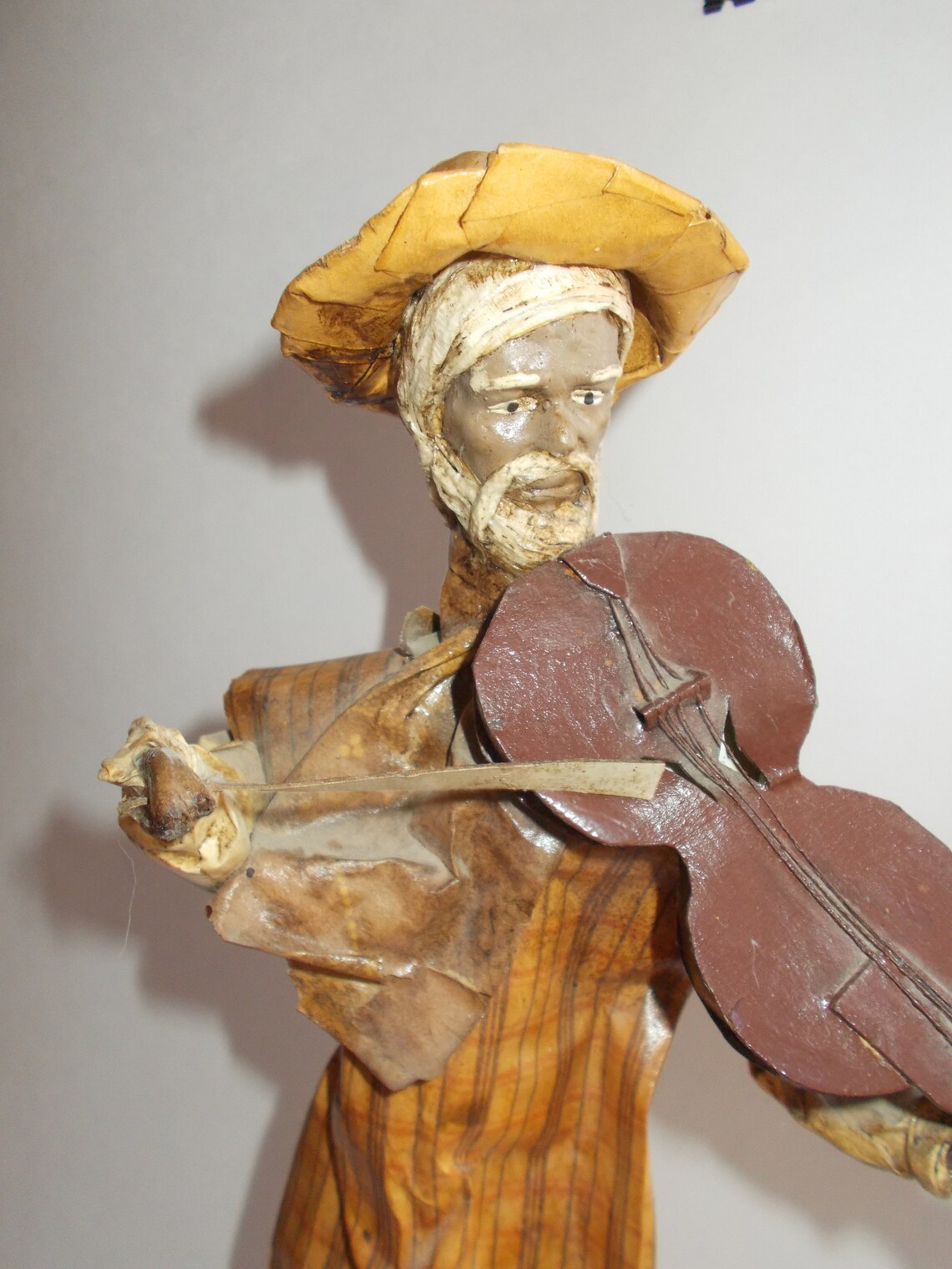 Vintage Mexican Folk Art Paper Mache Figureman W Violin or Etsy