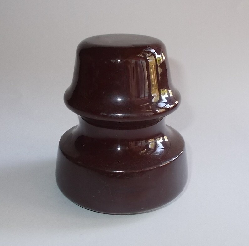 Vintage Brown Porcelain Insulator31/4 Diameter x Etsy
