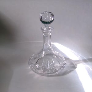Vintage Mid Century Crystal Decanter-Ship&#39;s Deck Clear Cut Crystal-Miguel by Atlantis Decanter-Original Stopper
