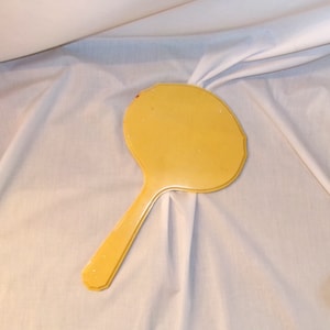 Vintage 20s/30s Ivory Pyralin Beveled Glass Handheld Mirror-Art Deco-Du Barry