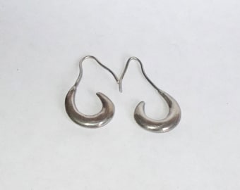 Vintage 1990s 925 Sterling Silver Open Loop Earrings for Pierced Ears